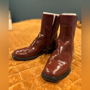 Franco Sarto Burgundy Ankle Boots
